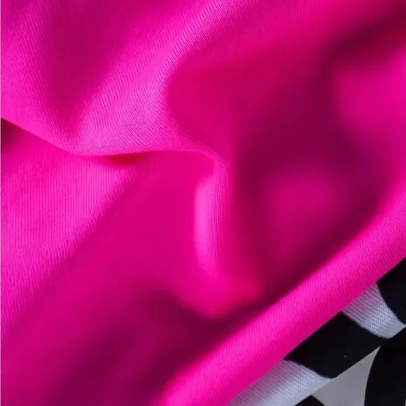 NEW ZEBRA CONTRAST PINK TRIM BIKINI SET - Picture 8 of 10